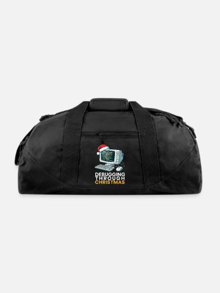 Debugging Through Christmas - Recycled Duffel Bag - black
