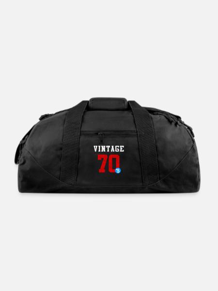 Vintage 1970 Back Print On T - Recycled Duffel Bag - black
