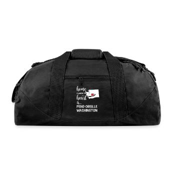 Pend Oreille County Washington Is Where My Heart - Recycled Duffel Bag - black - Front
