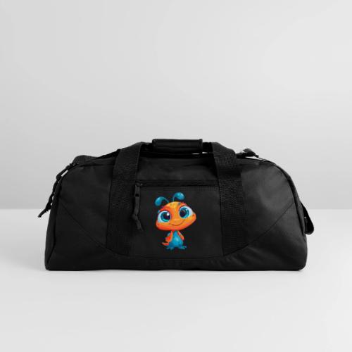 Fun Cartoon Alien in Orange and Blue - Recycled Duffel Bag
