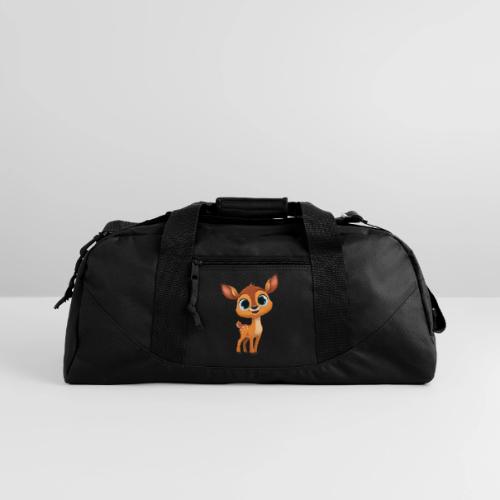 Cute Cartoon Deer with Joyful Big Eyes - Recycled Duffel Bag