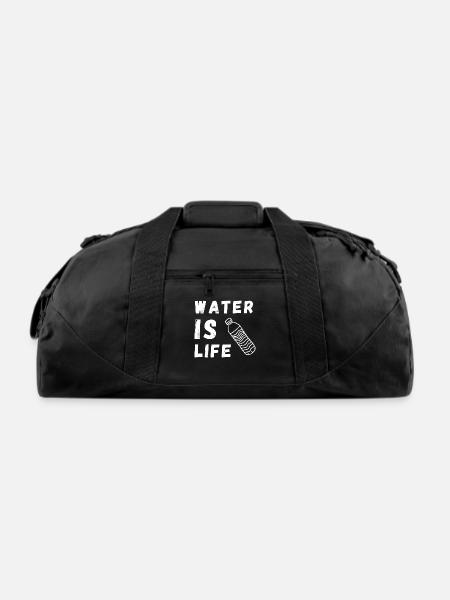 Water Is Life Save Water Save The Planet Earth - Recycled Duffel Bag - black