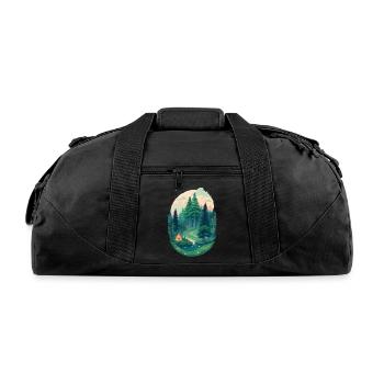 Pine trees Pine Tree Mountain Landscape t-shirt - Recycled Duffel Bag - black - Front