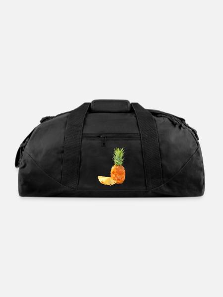 lowpoly pineapple fruit - Recycled Duffel Bag - black