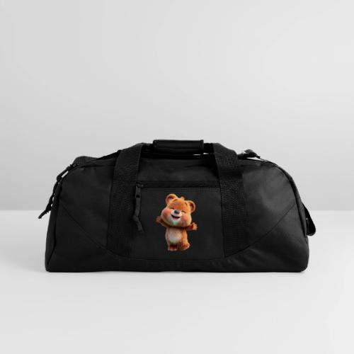 Joyful Baby Bear with Arms Up - Recycled Duffel Bag
