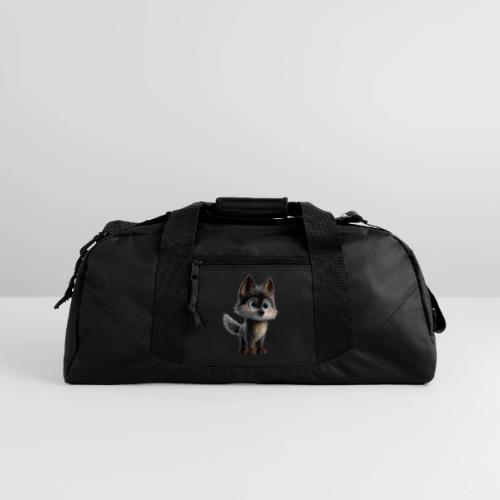 Innocent Cartoon Baby Wolf - Recycled Duffel Bag