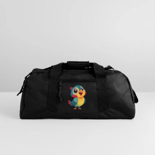 Bright Cartoon Parrot with Joyful Expression - Recycled Duffel Bag