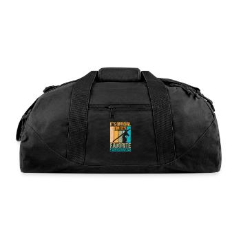 Official Jesus Favorite God Religious - Recycled Duffel Bag - black - Front
