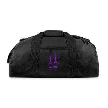 Neon Purple Ukulele Da Vinci Blueprint - Recycled Duffel Bag - black - Front