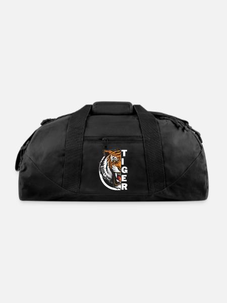 Tiger Half Face Design - Recycled Duffel Bag - black
