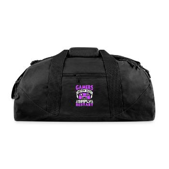 Gamers Never Quit We Simply Restart - Recycled Duffel Bag - black - Front