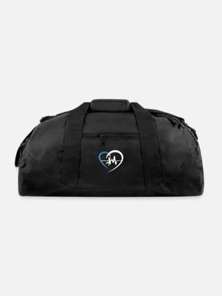 Basketball Heartbeat - Recycled Duffel Bag - black