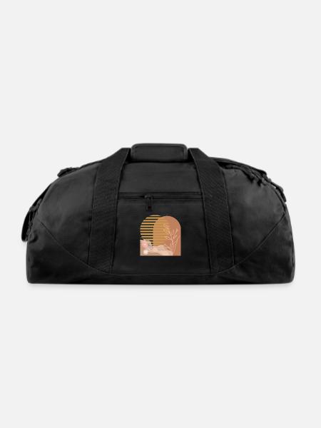 Neutral boho design - Recycled Duffel Bag - black