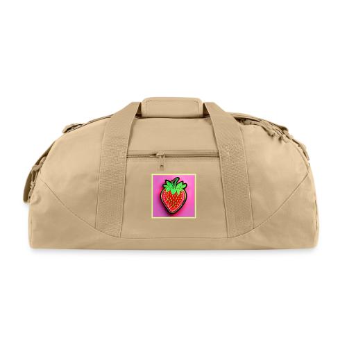 Vibrant Strawberry Neon Sign - Recycled Duffel Bag