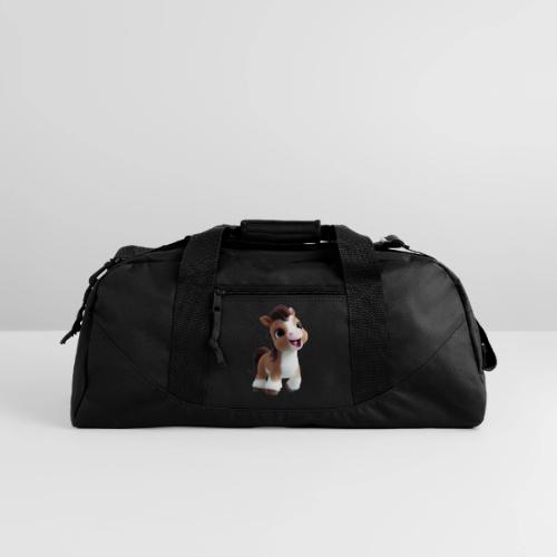 Sweet Cartoon Baby Pony in Brown and White - Recycled Duffel Bag