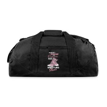 Funny Wrestling Wrestling Saying Design - Recycled Duffel Bag - black - Front