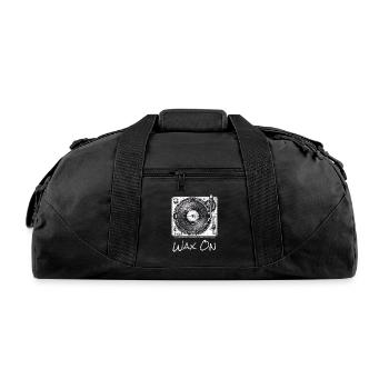 Wax On (Record Player) - Recycled Duffel Bag - black - Front