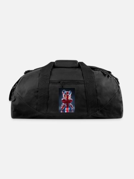 Union Jack Gummy Bear - Recycled Duffel Bag - black