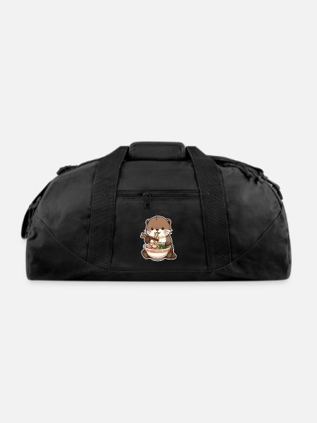 Otter Ramen Noodle Charm - Recycled Duffel Bag - black