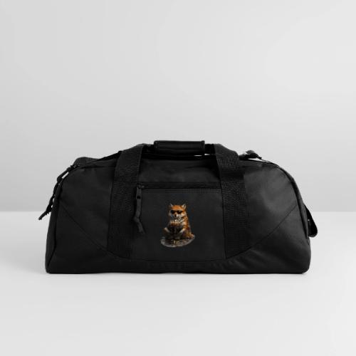 Cool Red Fox Wearing Sunglasses Drinking Coffee - Recycled Duffel Bag