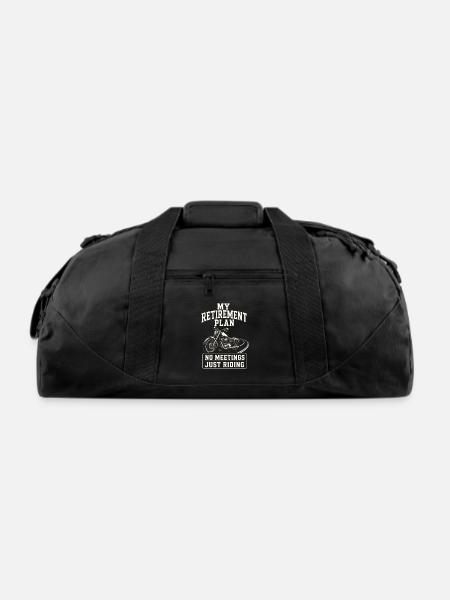 Funny Biker Retirement - Recycled Duffel Bag - black