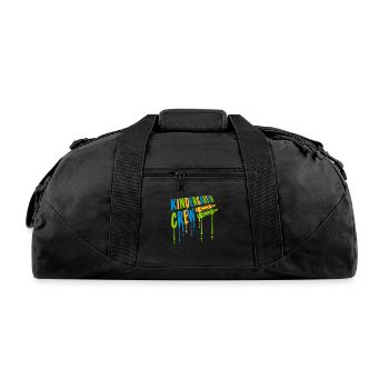 friends kindergarten crew wax - Recycled Duffel Bag - black - Front