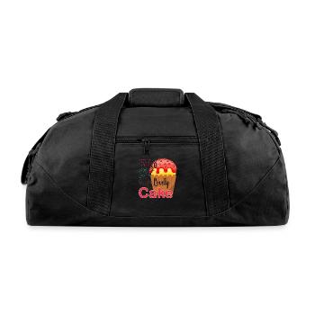 fake but my lovely Cake 1 - Recycled Duffel Bag - black - Front