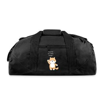 Cream Cat - Recycled Duffel Bag - black - Front