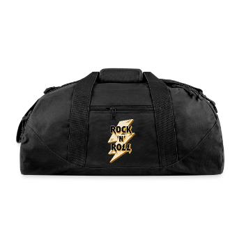 Rock'N'Roll Sign With Lightning Bolt - Recycled Duffel Bag - black - Front