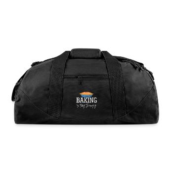 Baking Baking Is My Therapy - Recycled Duffel Bag - black - Front