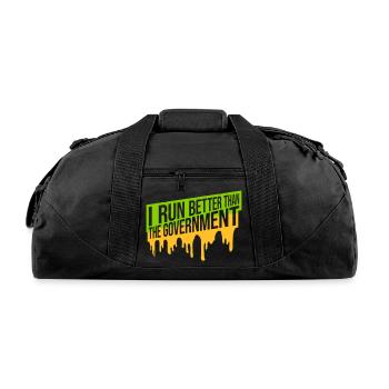 run better than government - Recycled Duffel Bag - black - Front