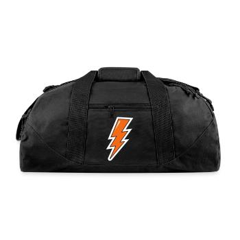 Lightning Bolt, orange lightning, electric - Recycled Duffel Bag - black - Front