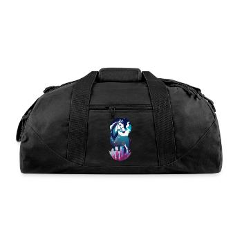 Horse design with a great background - Recycled Duffel Bag - black - Front
