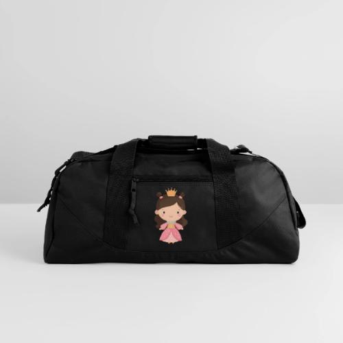 Cute Cartoon Little Princess Standing and Smiling - Recycled Duffel Bag