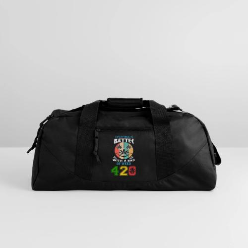 Comic 420 Better Herb Weed Marijuana Design - Recycled Duffel Bag