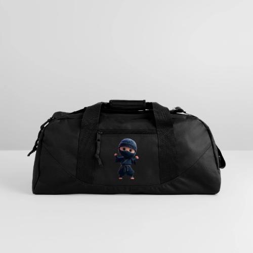 Cute Cartoon Ninja Toddler in Fight Pose - Recycled Duffel Bag