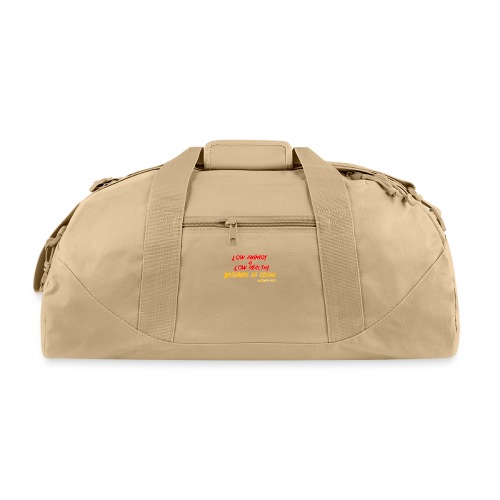 Low ammo & Low health + Logo - Recycled Duffel Bag