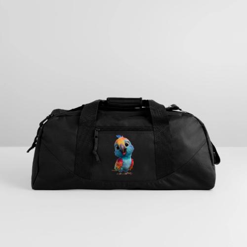 Colorful Cartoon Baby Parrot Design - Recycled Duffel Bag
