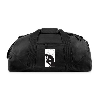 think bubble man - Recycled Duffel Bag - black - Front