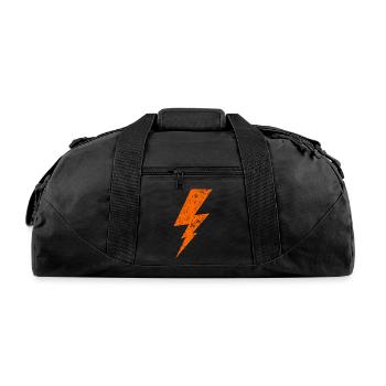 orange Bolt Lightning | Bolt Graphic T-Shirt - Recycled Duffel Bag - black - Front