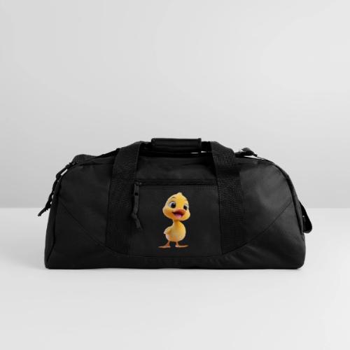 Bright Yellow Baby Duck Smiling - Recycled Duffel Bag