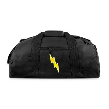 Zap - Yellow Lightning Bolt - Recycled Duffel Bag - black - Front