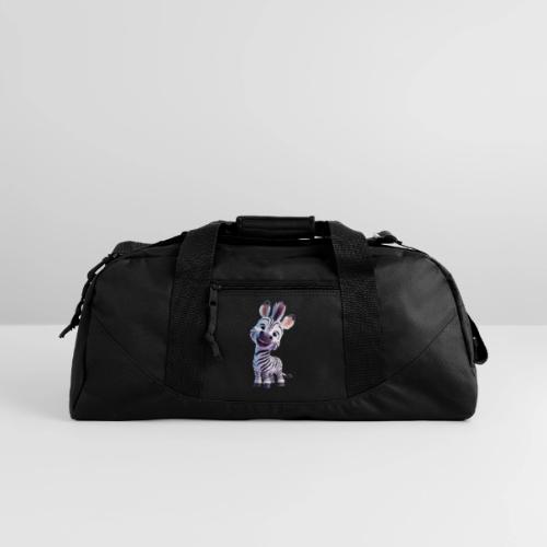 Playful 3D Baby Zebra Smiling Brightly - Recycled Duffel Bag