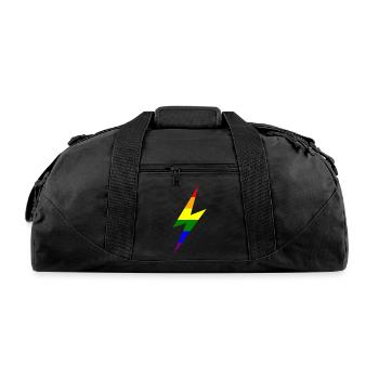 Rainbow Lightning Bolt - Recycled Duffel Bag - black - Front