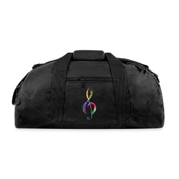 Musican Lover musical notes Just Music - Recycled Duffel Bag - black - Front