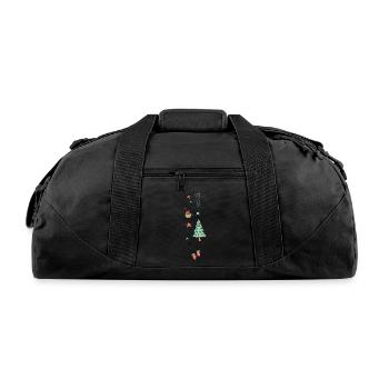 Pine Trees With Hot Cocoa Merry Xmas - Recycled Duffel Bag - black - Front