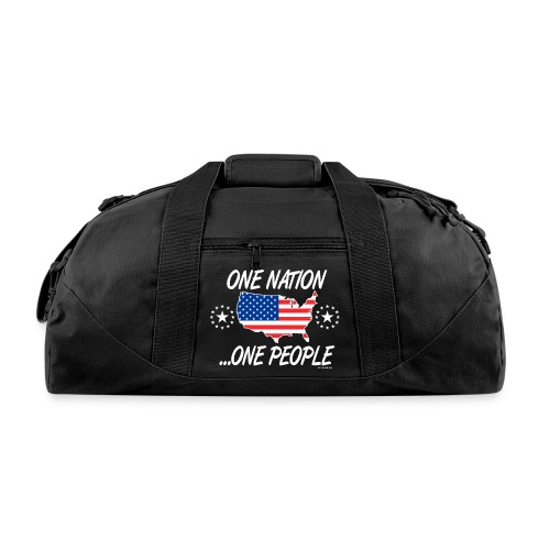 One Nation One People 2012 FRONT TRANSPARENT BACKG - Recycled Duffel Bag