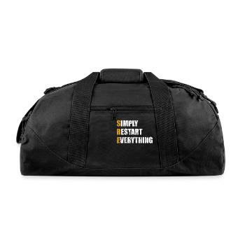 Simply restart everything funny SRE - Recycled Duffel Bag - black - Front