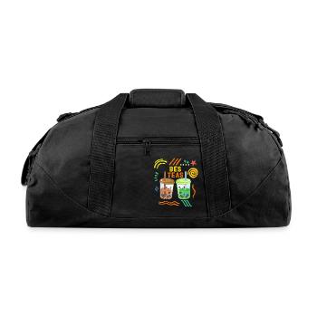 Bes Teas Shirt, Bubble Tea Bubble Milk Tea - Recycled Duffel Bag - black - Front