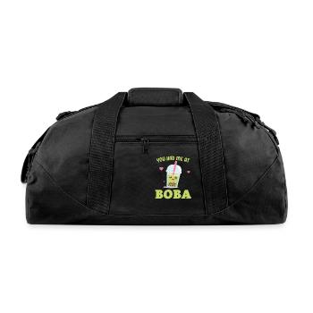 Bubble Tea Junkie, Bubble Tea Lover - Recycled Duffel Bag - black - Front